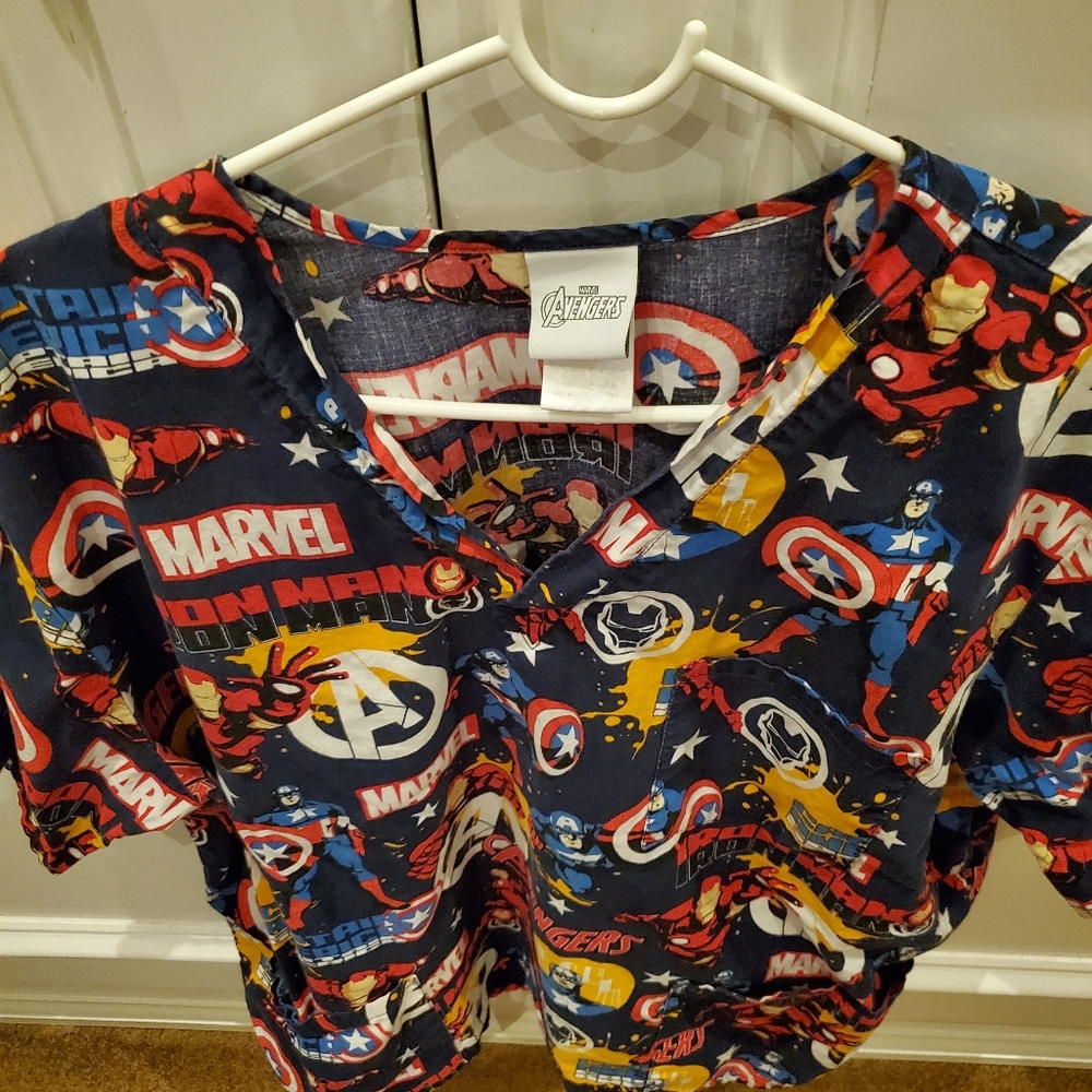 Captain America Scrub Top